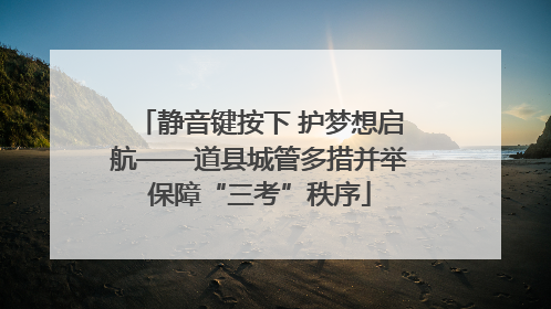 静音键按下 护梦想启航——道县城管多措并举保障“三考”秩序