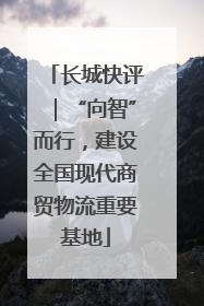 长城快评｜“向智”而行，建设全国现代商贸物流重要基地