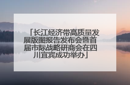长江经济带高质量发展版图报告发布会暨首届市际战略研商会在四川宜宾成功举办