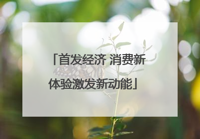 首发经济 消费新体验激发新动能
