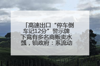 高速出口“停车倒车记12分”警示牌下竟有多名商贩卖水瓢，镇政府：系流动摊位，已多次劝离
