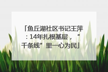 鱼丘湖社区书记王萍：14年扎根基层，“千条线”里一心为民