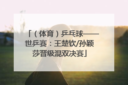 （体育）乒乓球——世乒赛：王楚钦/孙颖莎晋级混双决赛