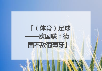 （体育）足球——欧国联：德国不敌葡萄牙