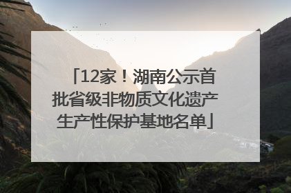 12家！湖南公示首批省级非物质文化遗产生产性保护基地名单