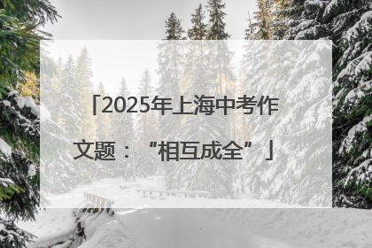 2025年上海中考作文题：“相互成全”