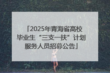 2025年青海省高校毕业生“三支一扶”计划服务人员招募公告