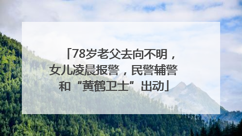78岁老父去向不明，女儿凌晨报警，民警辅警和“黄鹤卫士”出动