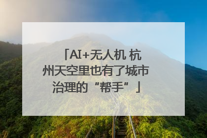 AI+无人机 杭州天空里也有了城市治理的“帮手”